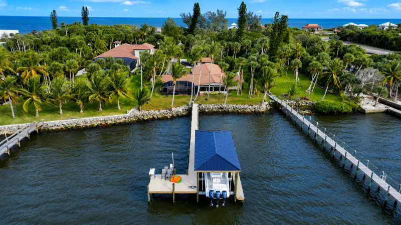 Boat House in Palm Shores, FL Area Areal View