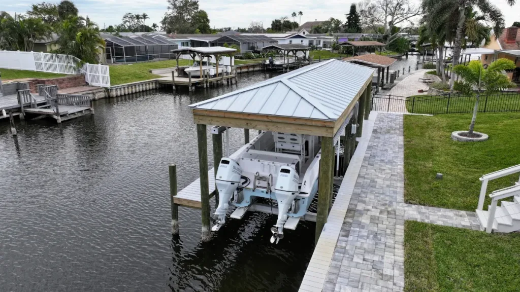 Custom Boat House Installation Project Image – (2) Custom Boathouse Installation Project in Melbourne, Florida and Surrounding Areas