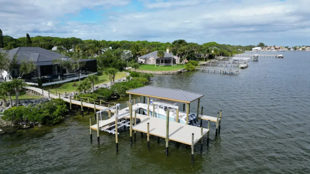 Dock Building Project – Melbourne, FL – (16) Dock piling installation contractor in Melbourne, Florida