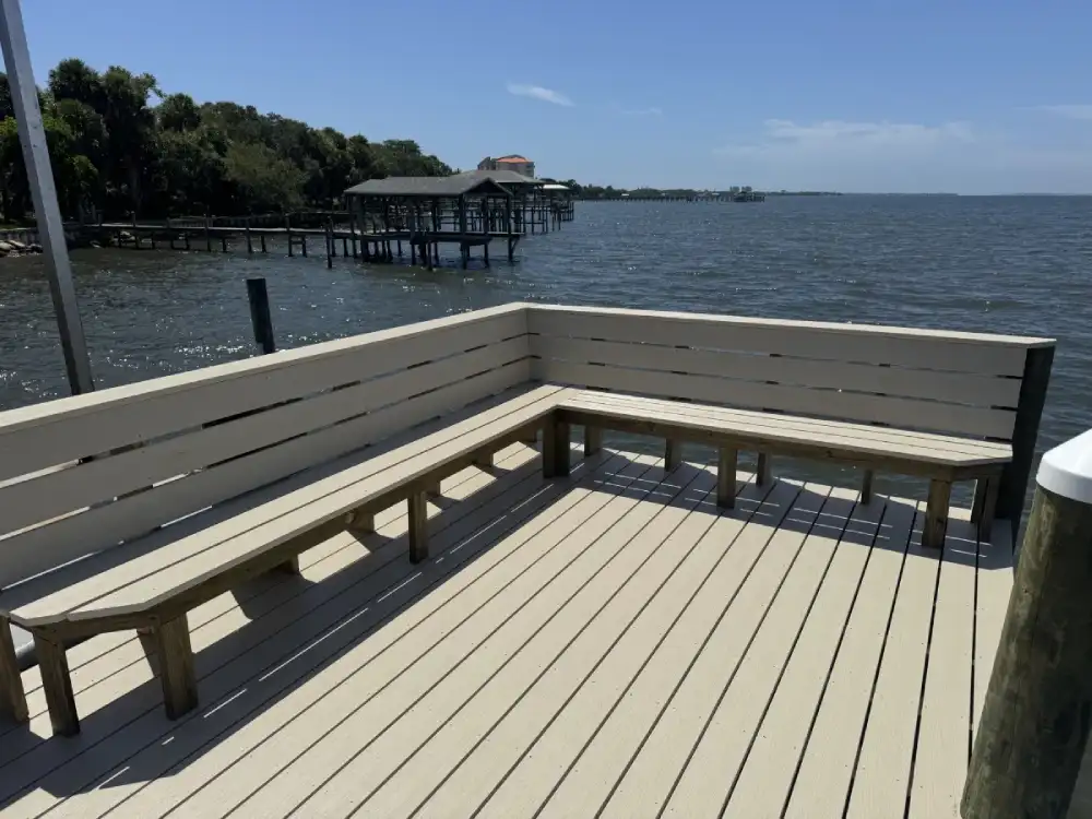 Waterfront dock inspection area by professional dock construction company in Melbourne